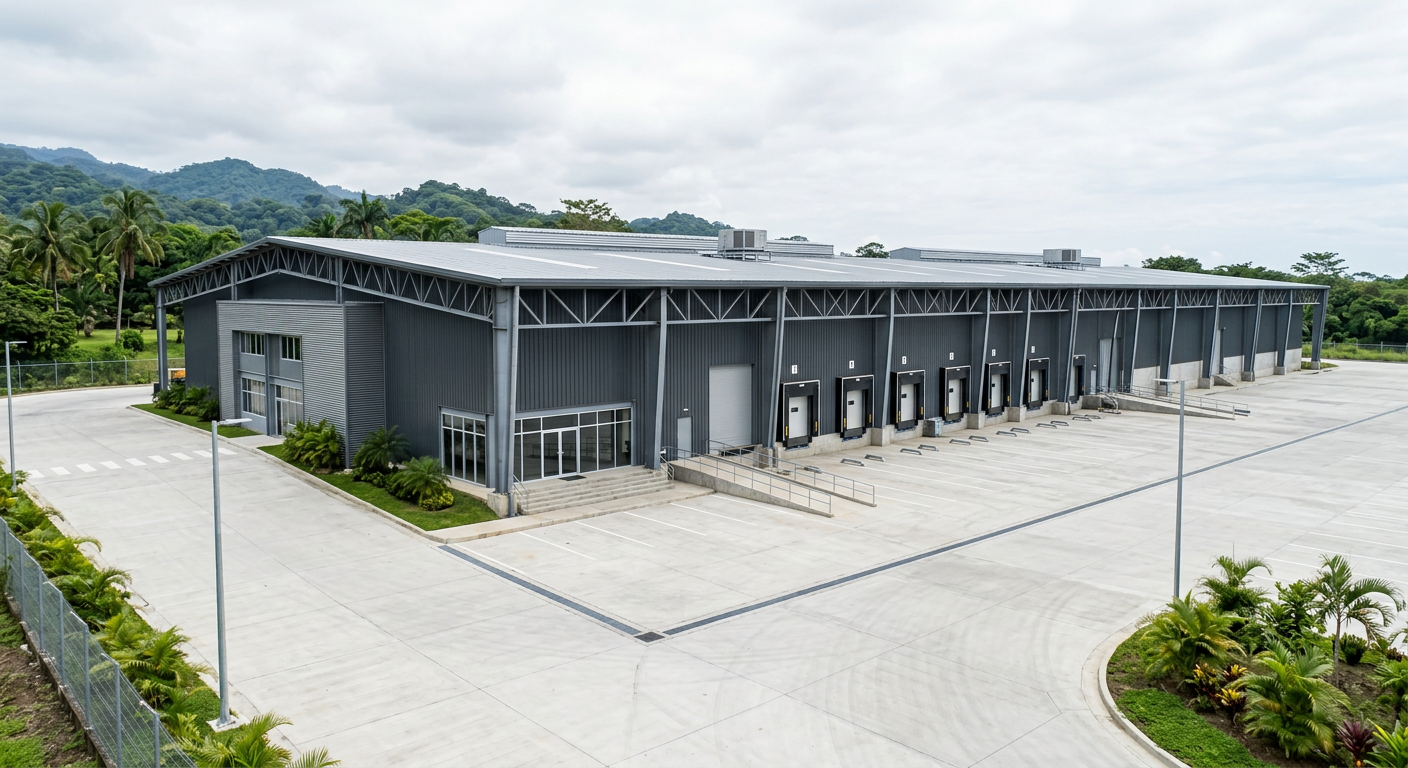 Imagen referencial de una nave industrial con estructura de acero